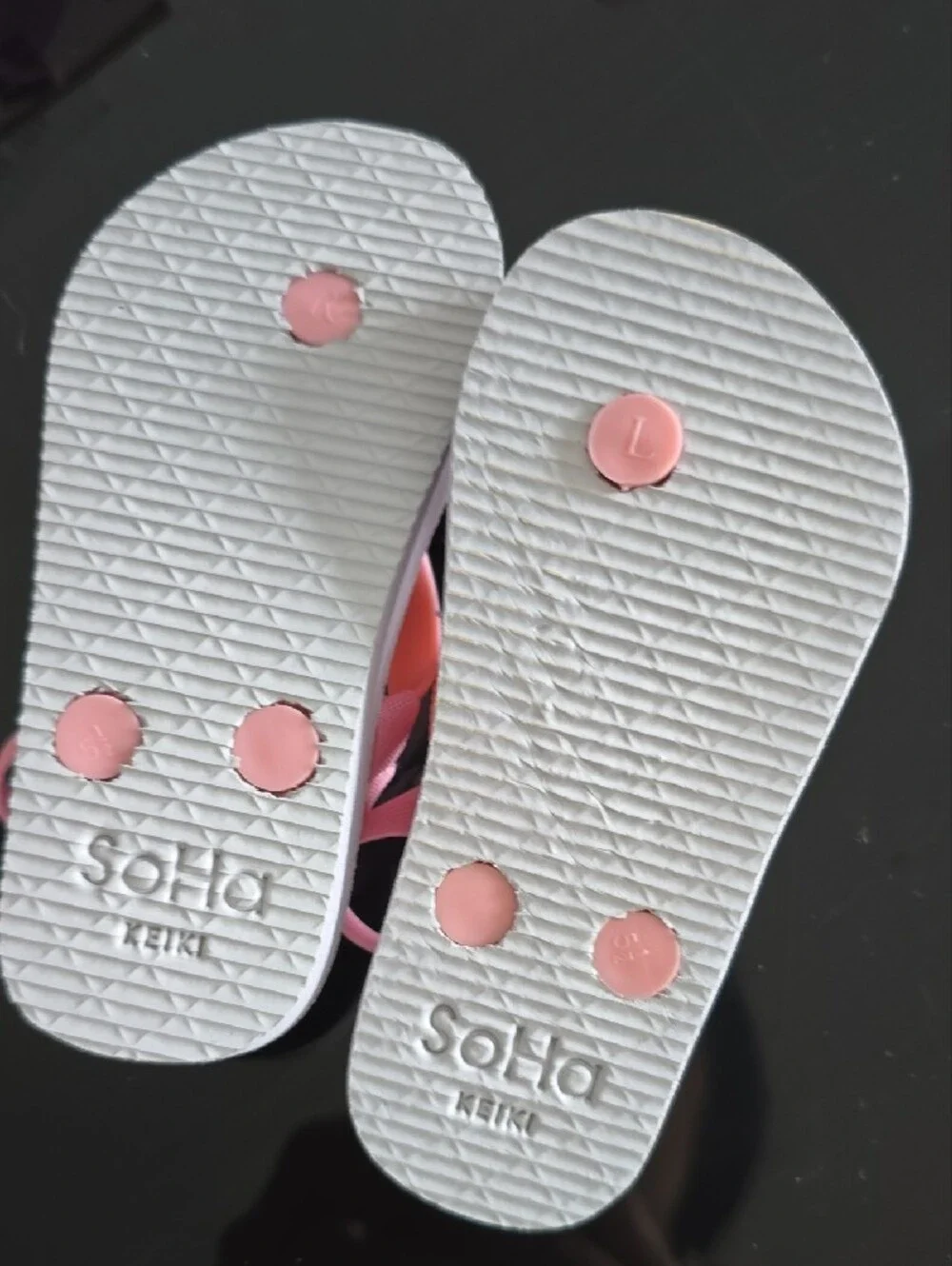 SoHa Keiki Pink Rainbow Print Flip Flops